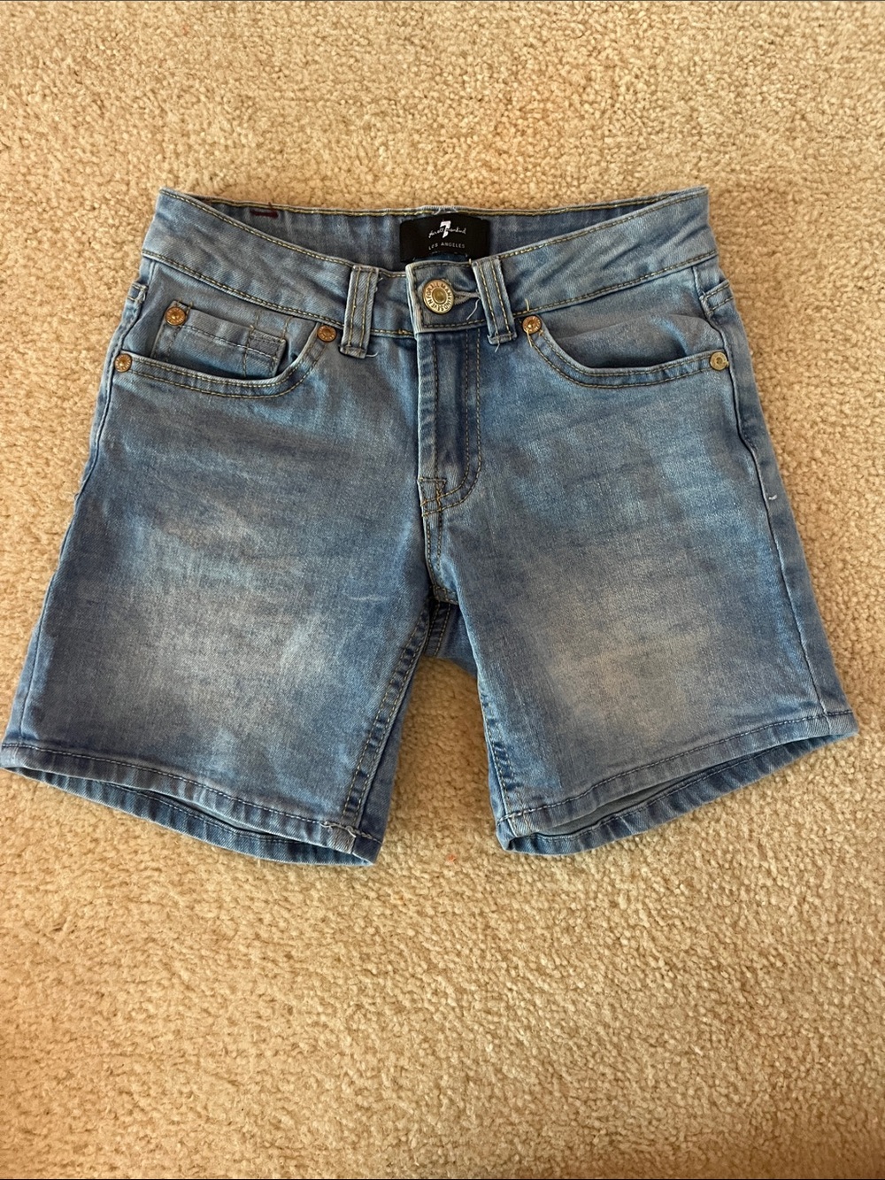 7 For All Mankind Light Blue Denim Shorts